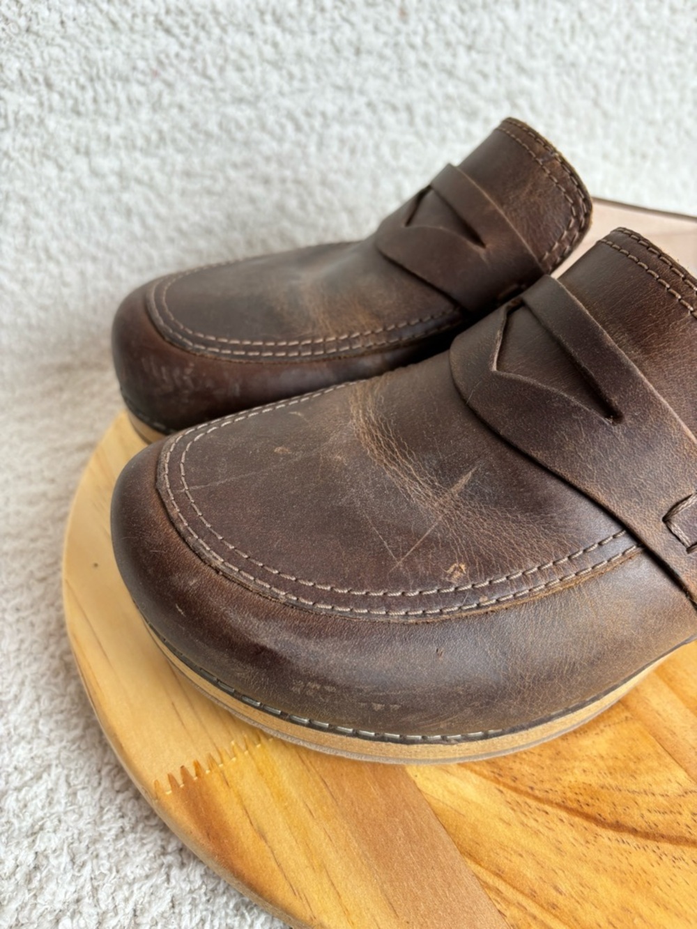 Dansko Shoes Womens 39 US 8.5-9 Brown Bel Oiled Penny Loafer Slip On Clogs - Picture 8 of 16